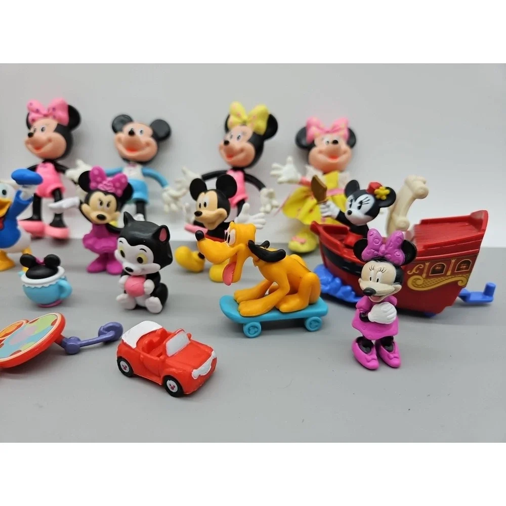 Minnie Mouse Mickey Mouse & Friends Plastic Poseable Figurines Vintage Lot Of 21
